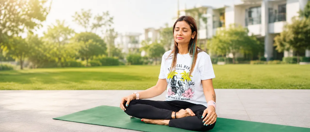 Outdoor meditation in a park