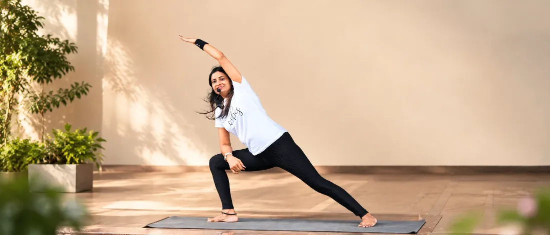 Poonam Pandey personal training pose